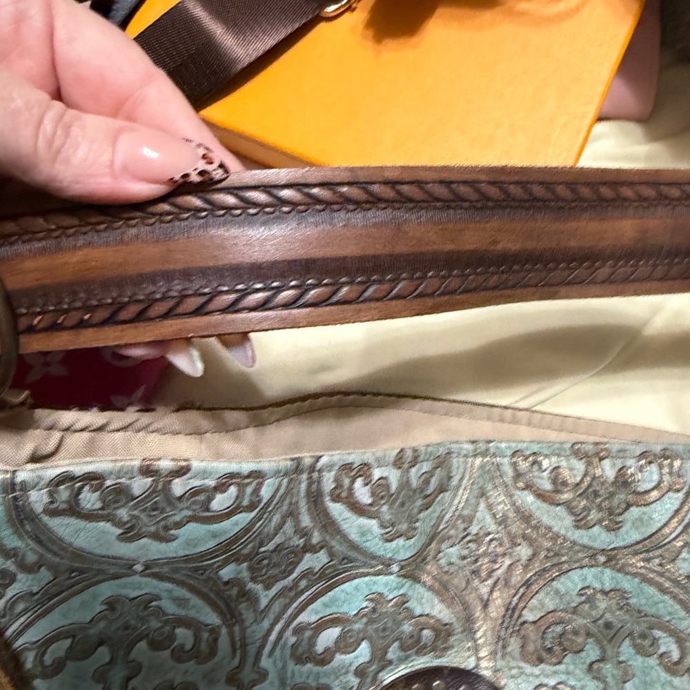 Fringed Patterned Shoulder Bag - image 3